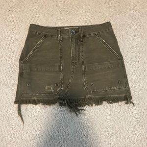 Free People green cargo skirt